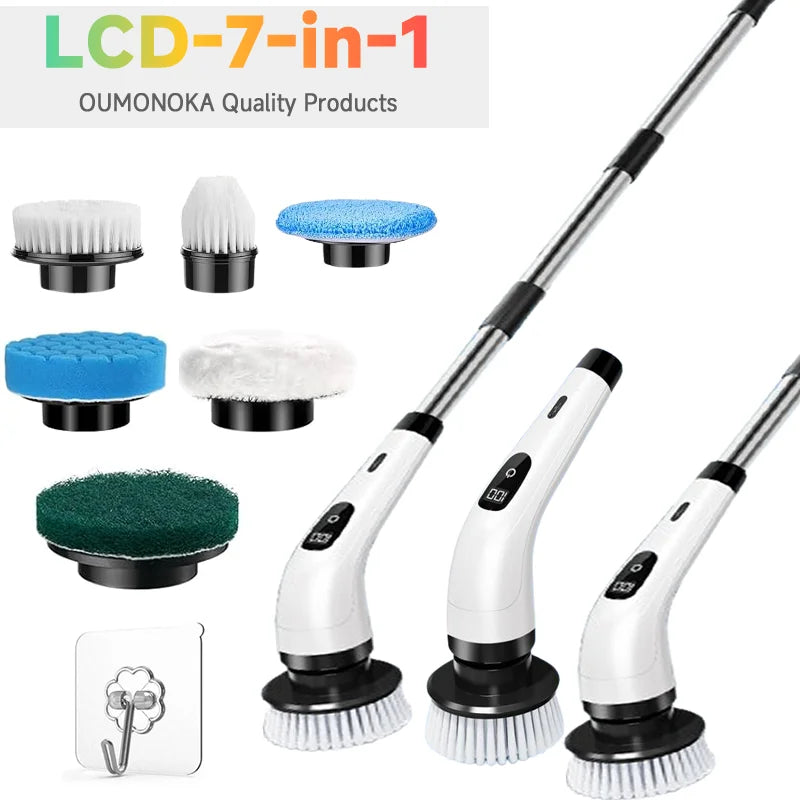 Electric Spin Scrubber: Cordless 7-in-1 Cleaning Brush